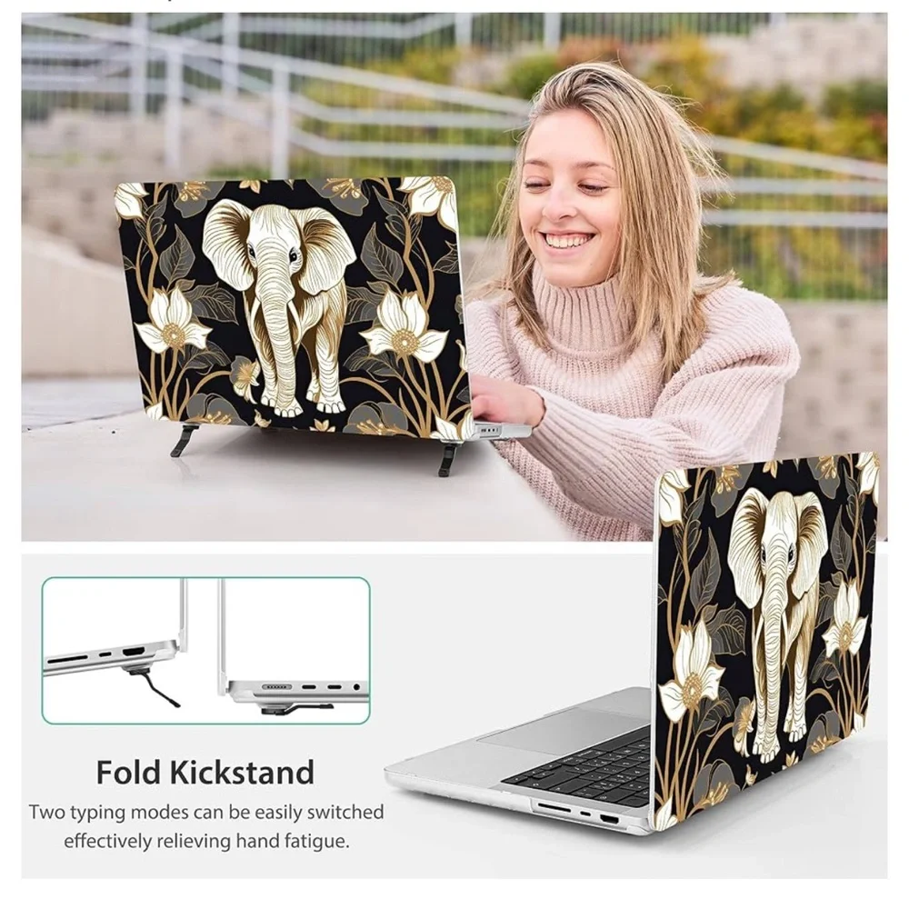 NWT • Mektron Ultra Thin Printed Case for MacBook Pro 14 in • Vibrant 🐘 Elephant
